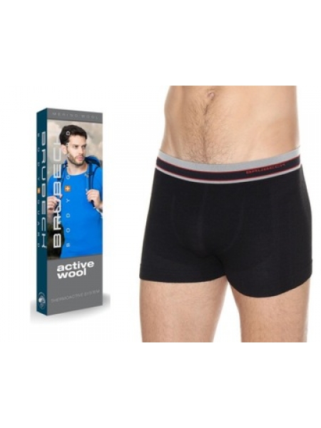 Термобілизна боксерки чоловічі Brubeck ACTIVE WOOL black