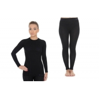 Термобелье женское комплект (блуза+штаны) Brubeck ACTIVE WOOL black